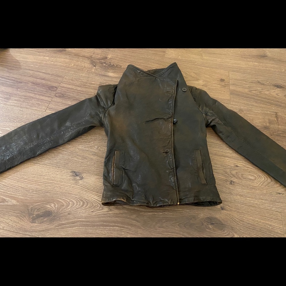 All saints leather jacket xs
